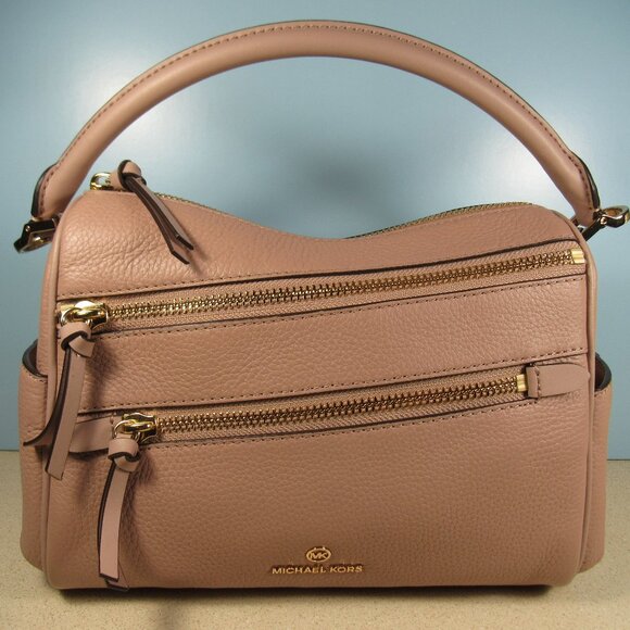 Michael Kors Lorimer Medium Pebbled Leather Satchel / Shoulder Bag, Fawn, EUC - Picture 1 of 16